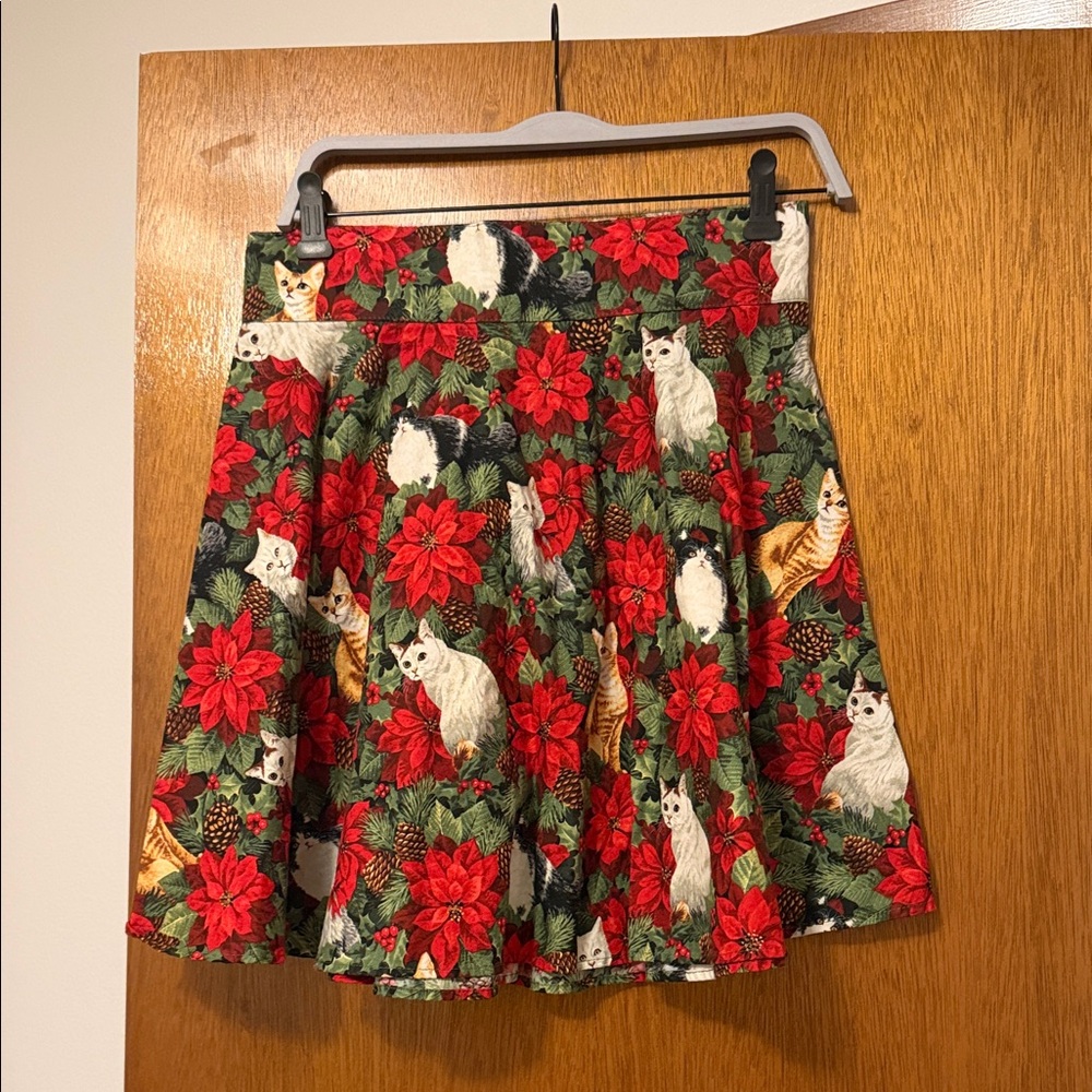 Retrolicious Christmas cat skater skirt